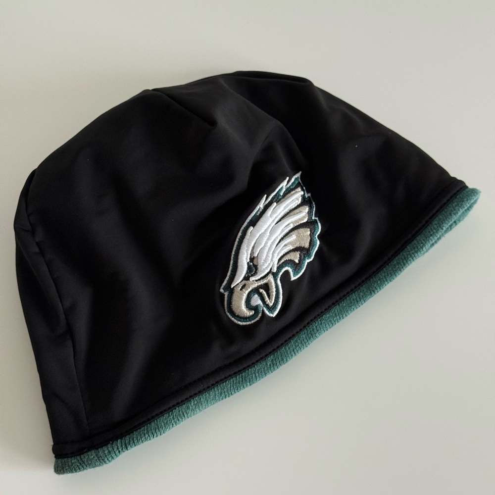 Nike Black Beanie with Teal Trim and White/Gray Embroidered Logo